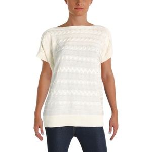 RALPH LAUREN Womens New  Ivory Cable Knit Sweater